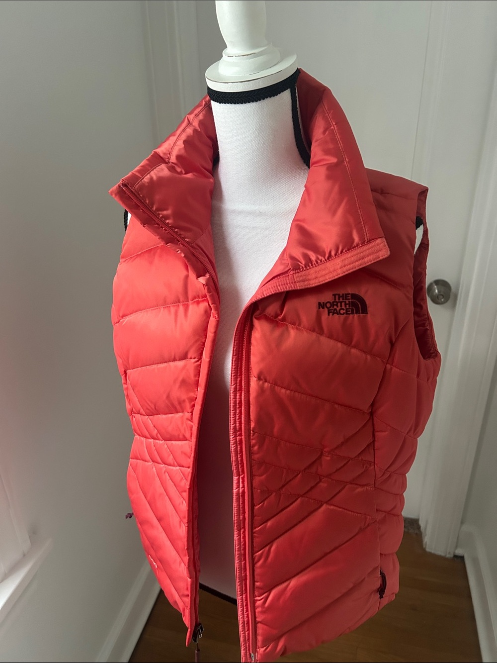 Women’s The North Face Coral-Orange Quilted Puffer Vest
